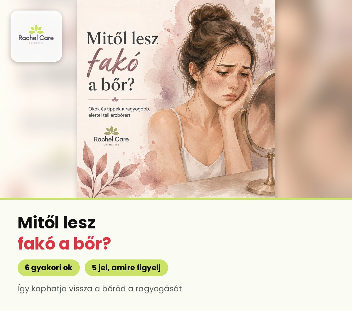 Tükörbe néző szomorú nő rajza – mitől lesz fakó a bőr
